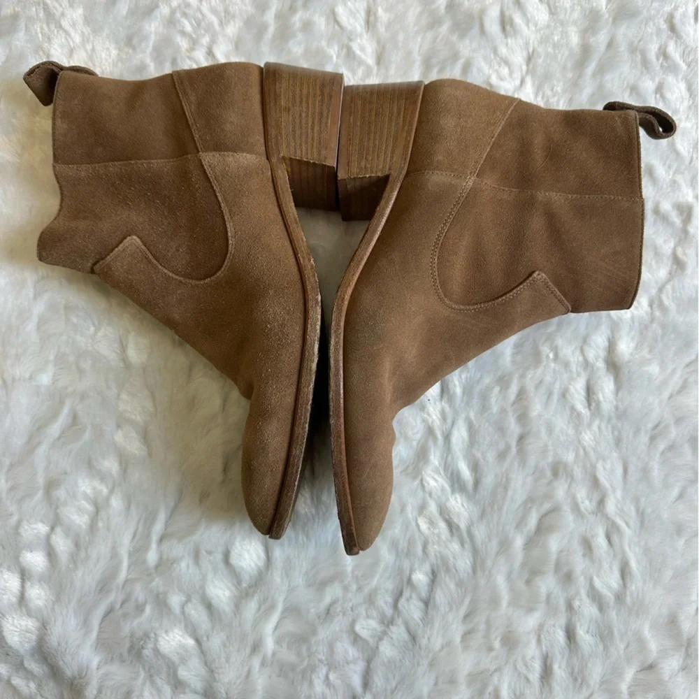 Veronica Beard Tanner Suede Leather Zip Ankle Boot Size 37.5 US 6.5